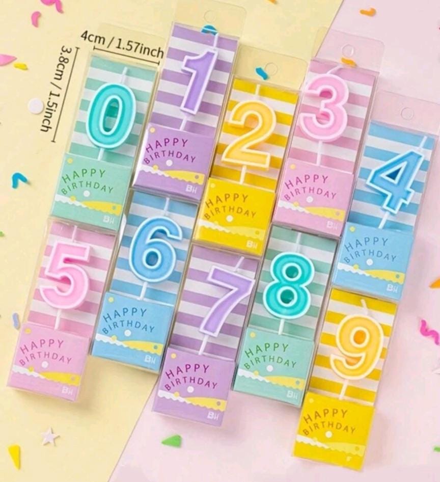 Number Candle with White Lining